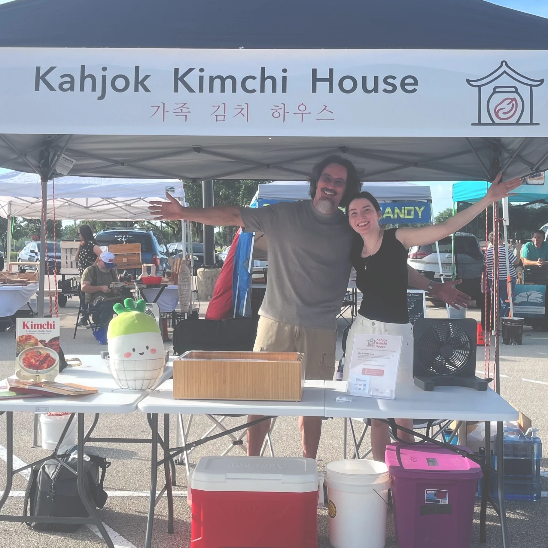 John and Fiona Daub, with their first batch of kimchi for sale