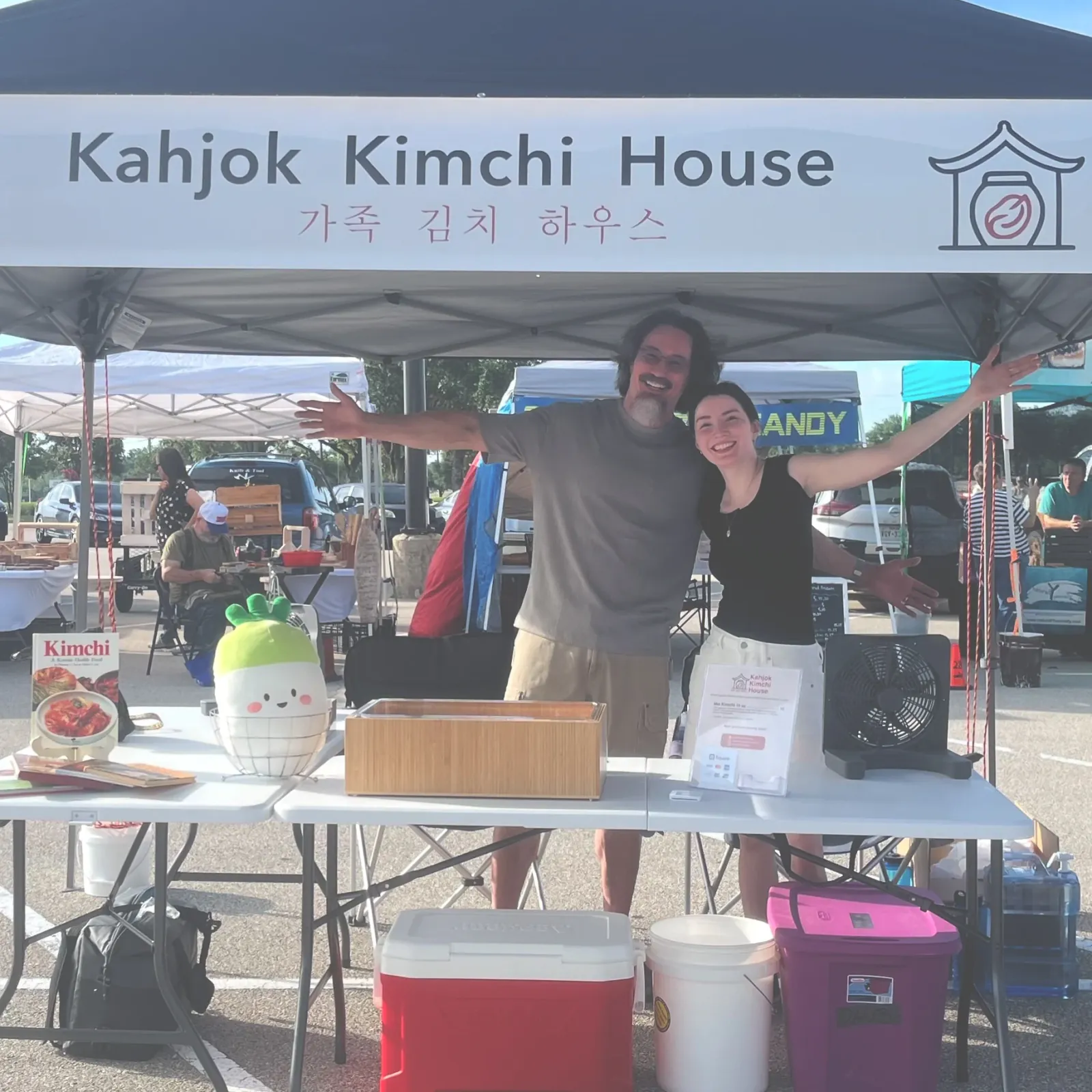 John and Fiona Daub, with their first batch of kimchi for sale
