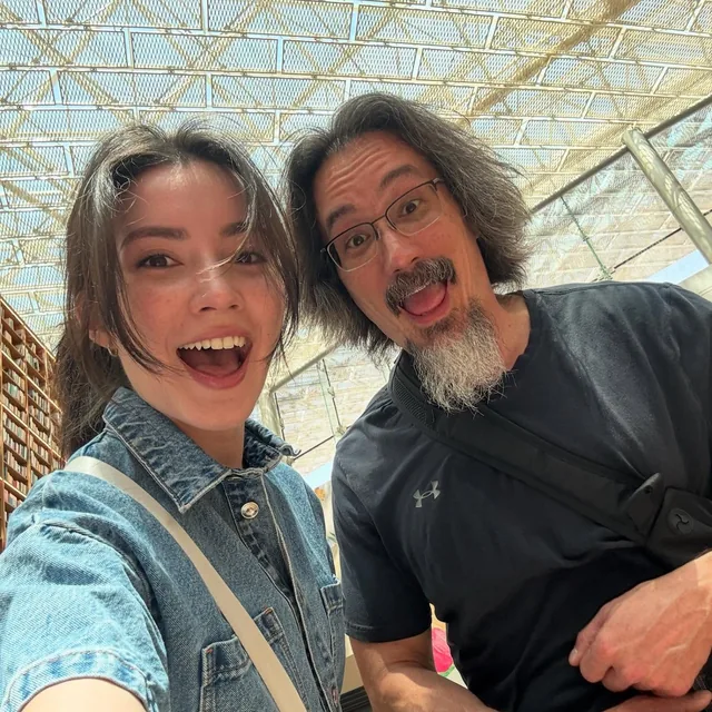Fiona and John taking a selfie during their 2025 trip to Korea